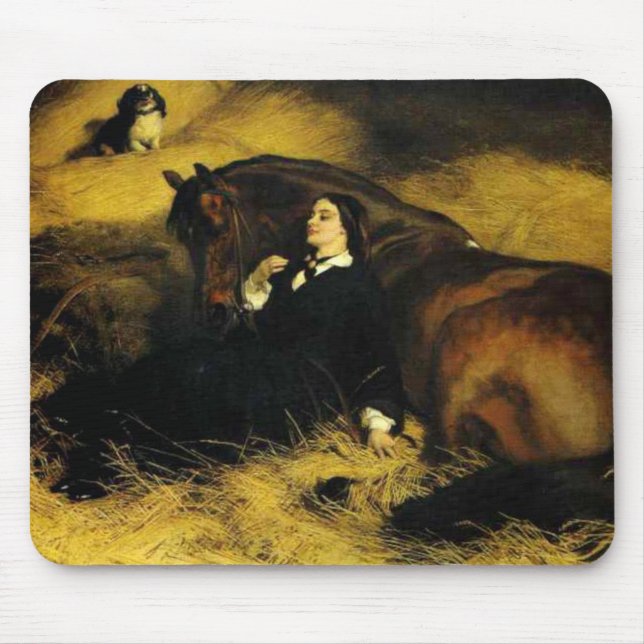 Alfombrilla De Ratón Mujer y caballo (Frente)