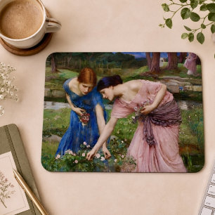 Alfombrilla De Ratón Mujeres de Jardín Romántico Vintage Pre-Rafaelita