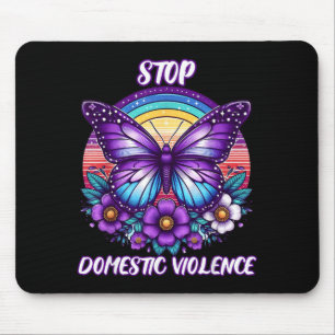 Alfombrilla De Ratón Mujeres Detengan la Violencia Doméstica Púrpura Re