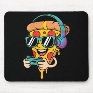 Alfombrilla De Ratón Mujeres divertidas jugadoras pizza comida videojue