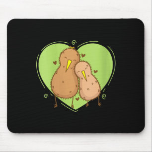Alfombrilla De Ratón Mujeres El pájaro kiwi está enamorado Fruta del ki