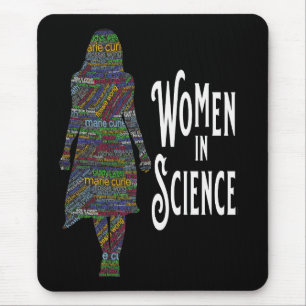 Alfombrilla De Ratón Mujeres En Ciencia Relleno De Palabras De Silhouet