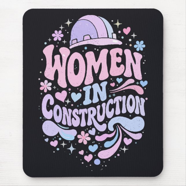 Alfombrilla De Ratón Mujeres En Construcción Empoderamiento Retro (Frente)
