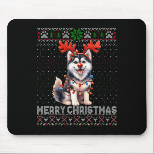 Alfombrilla De Ratón Mujeres Feliz Navidad Alaska Malamute Perro amante