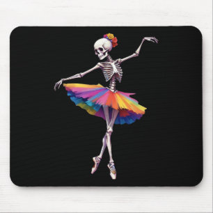 Alfombrilla De Ratón Mujeres Halloween Dancing Skeleton Rainbow Balleri
