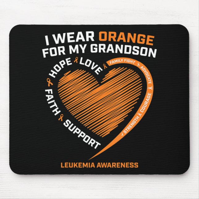 Alfombrilla De Ratón Mujeres Hombres Que Uso Naranja Para Leucemia De N (Frente)