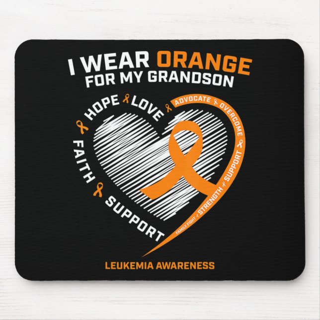 Alfombrilla De Ratón Mujeres Hombres Que Uso Naranja Para Leucemia De N (Frente)