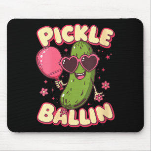 Alfombrilla De Ratón Mujeres jugando pickle ballin divertido cartoon pi