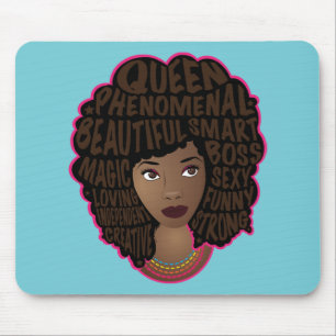 Alfombrilla De Ratón Mujeres motivadoras negras, azules