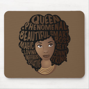 Alfombrilla De Ratón Mujeres motivadoras negras, marrón