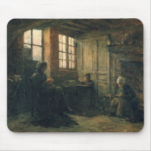 Alfombrilla De Ratón Mujeres que desgastan el lino, Honfleur, 1877