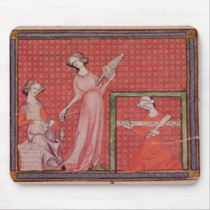 Alfombrilla De Ratón Mujeres que hacen girar las lanas