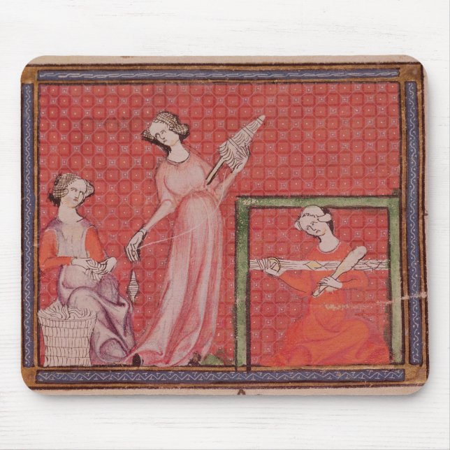 Alfombrilla De Ratón Mujeres que hacen girar las lanas (Frente)