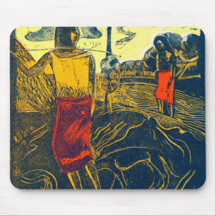 Alfombrilla De Ratón Mujeres y perros tahitianos, Gauguin