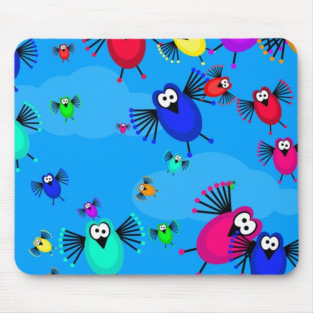 Alfombrilla De Ratón Multitud de pájaros (Frente)