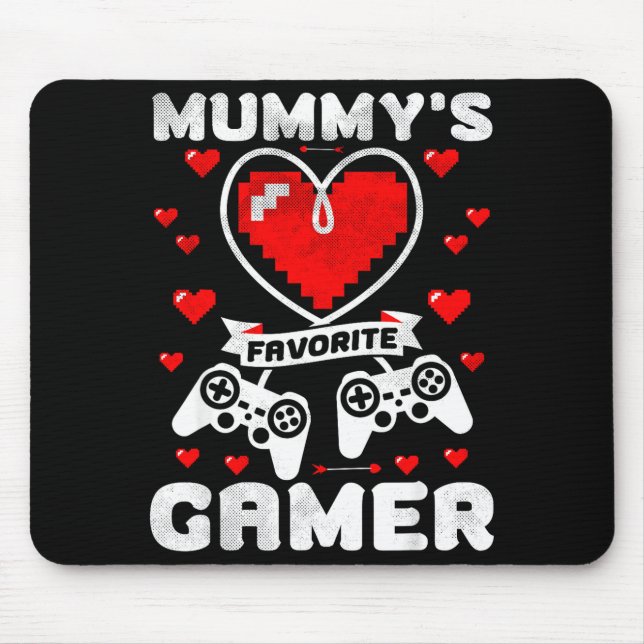 Alfombrilla De Ratón Mummy's Favorite Gamer Funny Boys Kids Valentine's (Frente)