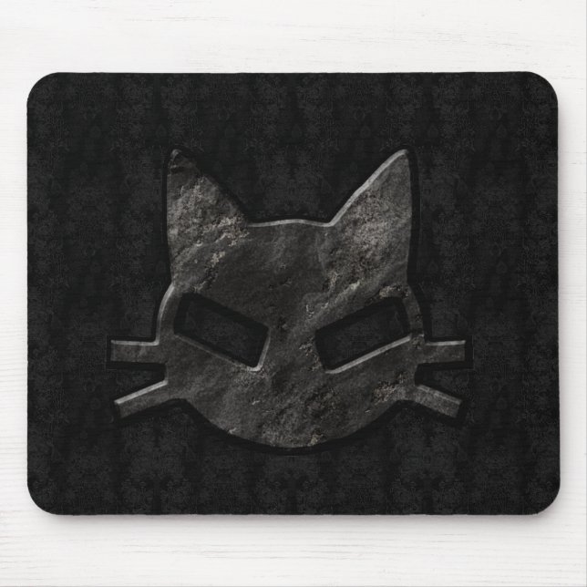 Alfombrilla De Ratón Mún negro Mousepad gótico del gatito (Frente)