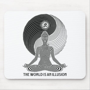 Alfombrilla De Ratón Mundo de Yoga Ilusión Yin Yang Chica Zen Meditació