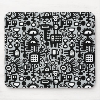 Alfombrilla De Ratón Mundo Mechanoide - Negro y Blanco con Gray c6cbcc