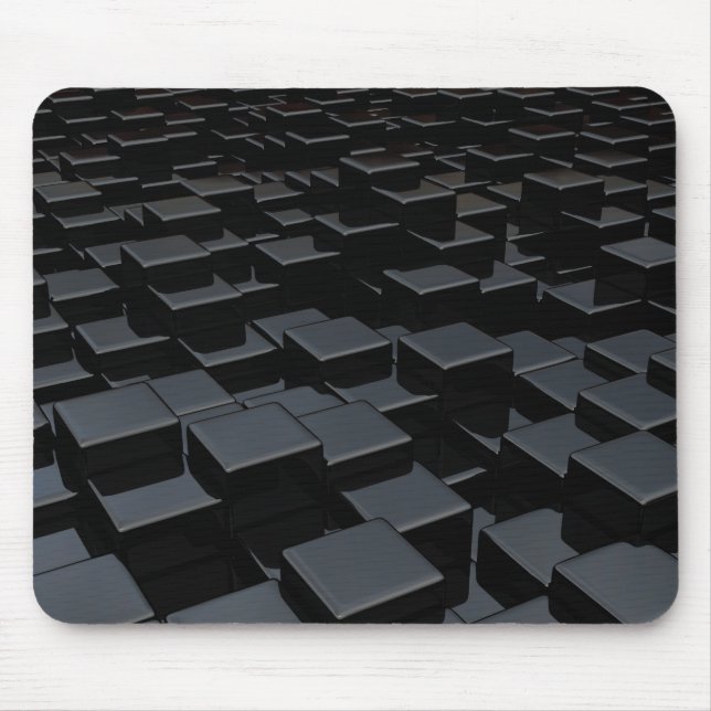 Alfombrilla De Ratón Mundo negro del cubo (Frente)
