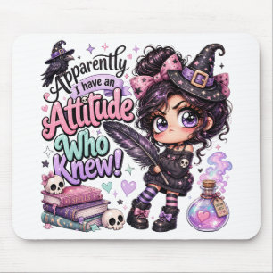 ALFOMBRILLA DE RATÓN MUÑECA DE HALLOWEEN DIVERTIDA Y BONITA CON FRASE D