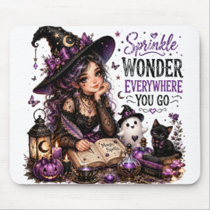 ALFOMBRILLA DE RATÓN MUÑECA DE HALLOWEEN DIVERTIDA Y BONITA CON FRASE D