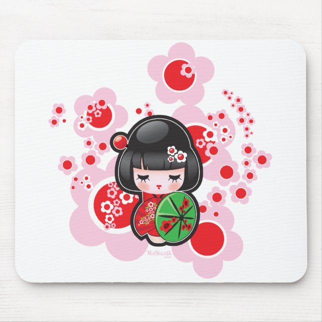 Alfombrilla De Ratón Muñeca de Kawaii Kokeshi (Frente)