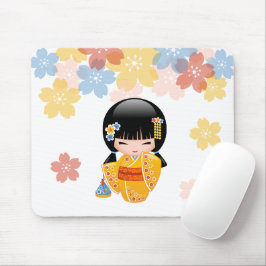 Alfombrilla De Ratón Muñeca kokeshi de verano - Chica Geisha de Kimono