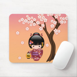 Alfombrilla De Ratón Muñeca Sakura Kokeshi - Chica de Geisha en la Enví