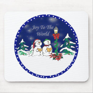 Alfombrilla De Ratón muñeco de nieve caroling