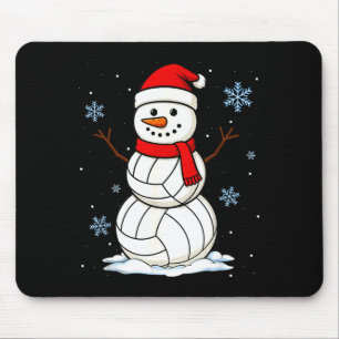 Alfombrilla De Ratón Muñeco de nieve de voleibol Feliz Navidad Divertid