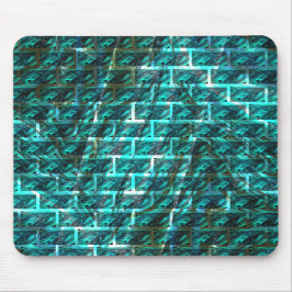Alfombrilla De Ratón Muro de ladrillo abstracto o grano tiñido de cian