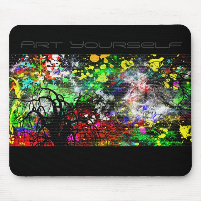 Alfombrilla De Ratón Muro de ladrillo del graffiti (Frente)