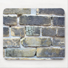 Alfombrilla De Ratón Muro de ladrillo grueso agrietado y en ruinas