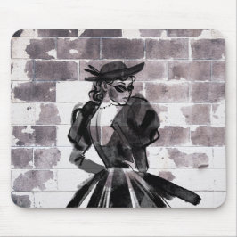 Alfombrilla De Ratón "Musa de la calle - Moda en la pared"