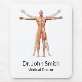 Alfombrilla De Ratón Músculos del esqueleto corporal humano médico - Mo