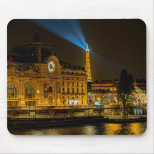 Alfombrilla De Ratón Museo de Orsay en París por la noche