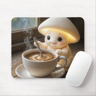 Alfombrilla De Ratón Mushroom Munchkin Stirring Morning Coffee