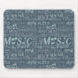 Alfombrilla De Ratón Music Genres Word Collage mousepad