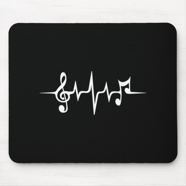 Alfombrilla De Ratón Music Pulse Notes Clef Frecuence Wave Sound (Frente)