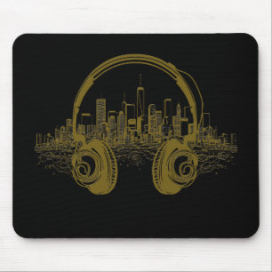 Alfombrilla De Ratón Música Auriculares Rhyme Maravilloso Vector de Vib