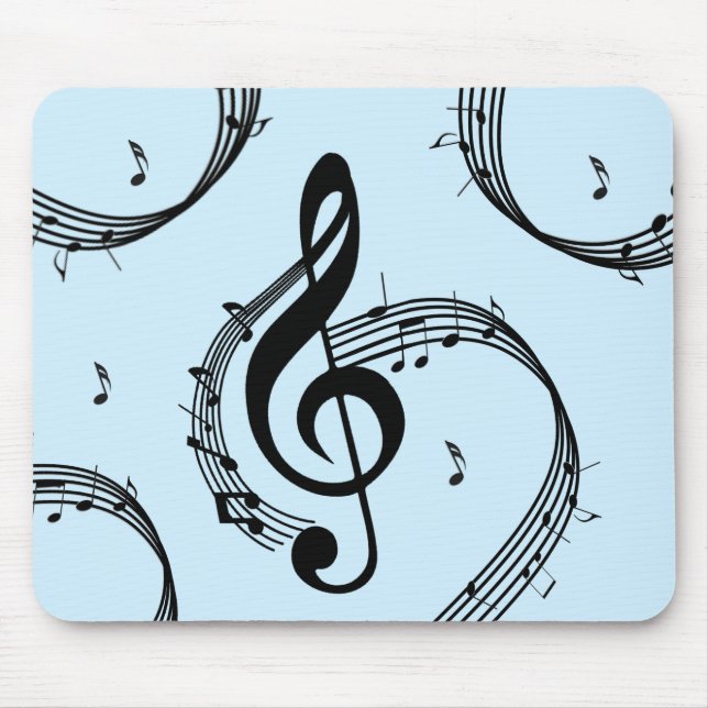 Alfombrilla De Ratón Música Climactic G Clef Blue (Frente)