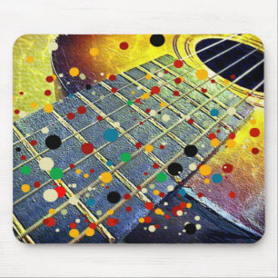 Alfombrilla De Ratón Música de cuerdas de guitarra vintage colorida