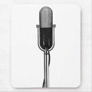 Alfombrilla De Ratón Música de época, micrófono retro de moda antiguo
