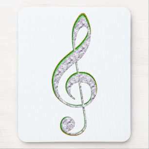 Alfombrilla De Ratón MÚSICA Esmeralda y Diamond Treble Clef