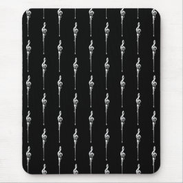 Alfombrilla De Ratón Música Motif Melding Treble Clef White y Black