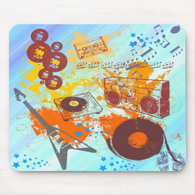 Alfombrilla De Ratón Música retra de los años 80 (Frente)