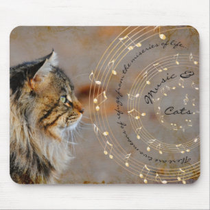 Alfombrilla De Ratón Música y gatos Mousepad