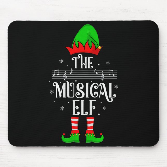 Alfombrilla De Ratón Musical Elf Xmas Christmas Matching Family Elf Squ (Frente)