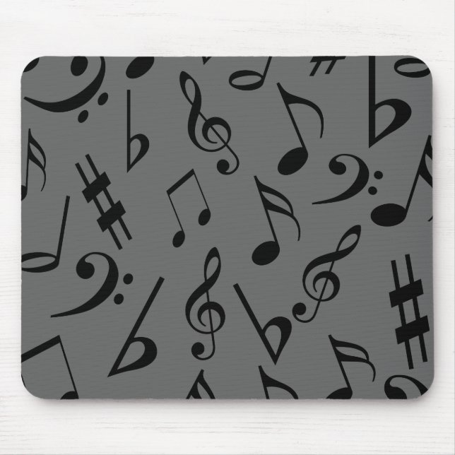Alfombrilla De Ratón Musical Notes Mousepad - Plata (Frente)